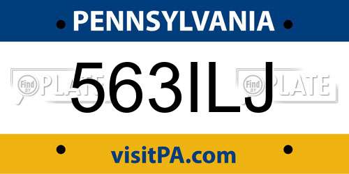 563ILJ Pennsylvania License Plate