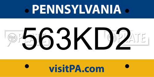 563KD2 Pennsylvania License Plate