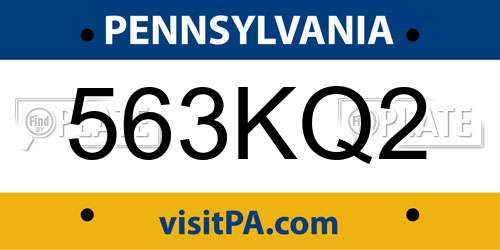 563KQ2 Pennsylvania License Plate