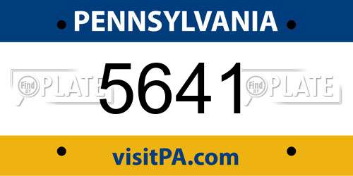 5641 Pennsylvania License Plate