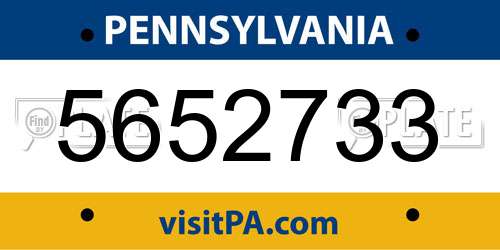 5652733 Pennsylvania License Plate