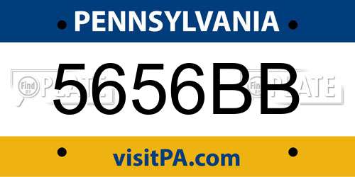 5656BB Pennsylvania License Plate