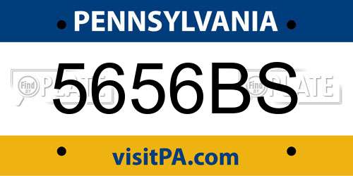 5656BS Pennsylvania License Plate