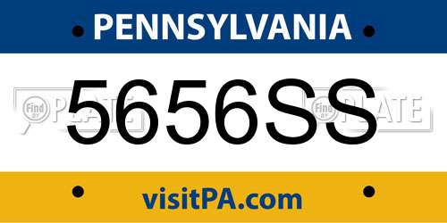 5656SS Pennsylvania License Plate
