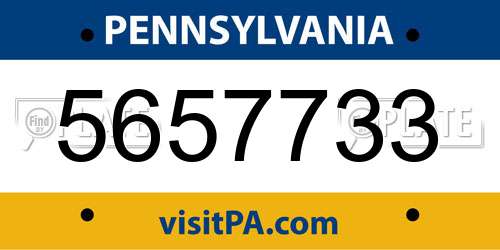 5657733 Pennsylvania License Plate