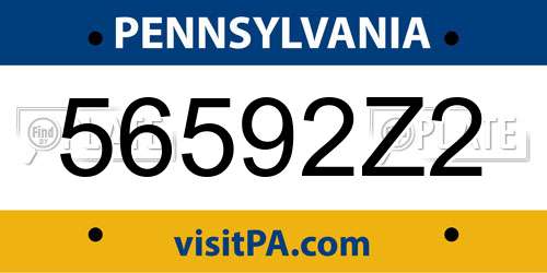 56592Z2 Pennsylvania License Plate