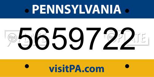 5659722 Pennsylvania License Plate