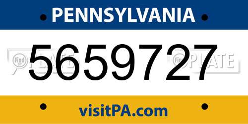 5659727 Pennsylvania License Plate