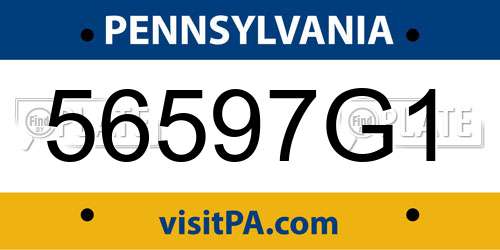 56597G1 Pennsylvania License Plate
