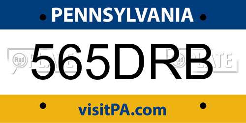 565DRB Pennsylvania License Plate