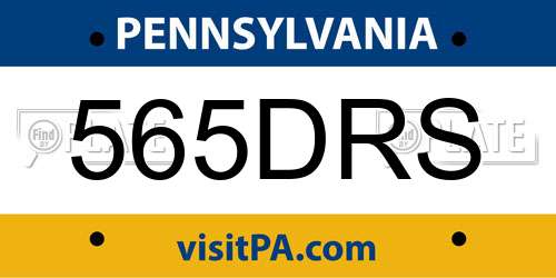 565DRS Pennsylvania License Plate