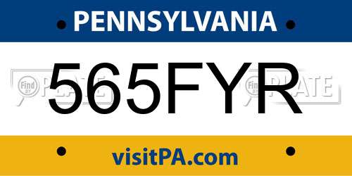 565FYR Pennsylvania License Plate