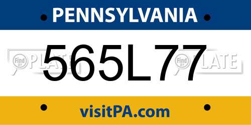 565L77 Pennsylvania License Plate