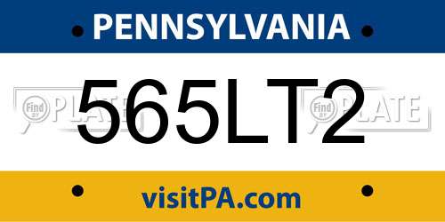 565LT2 Pennsylvania License Plate