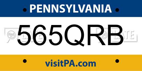 565QRB Pennsylvania License Plate