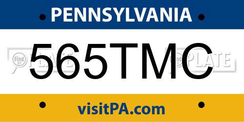 565TMC Pennsylvania License Plate