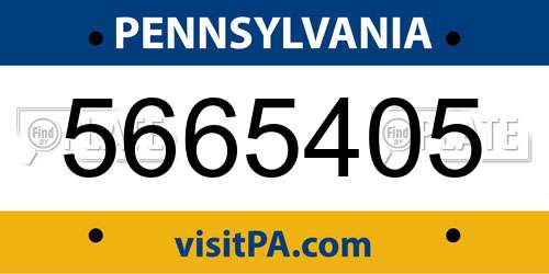 5665405 Pennsylvania License Plate