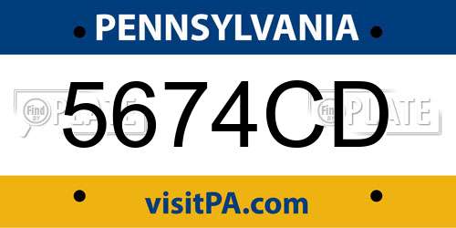 5674CD Pennsylvania License Plate
