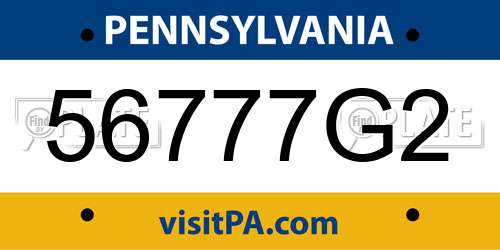 56777G2 Pennsylvania License Plate