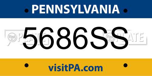 5686SS Pennsylvania License Plate