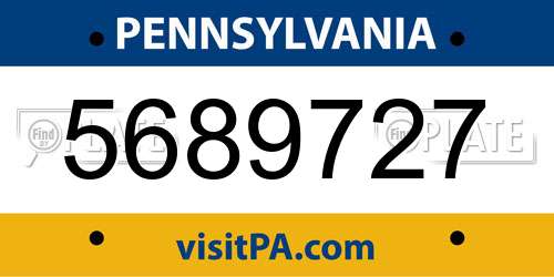 5689727 Pennsylvania License Plate