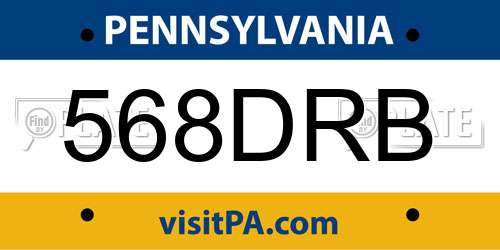 568DRB Pennsylvania License Plate