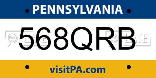 568QRB Pennsylvania License Plate