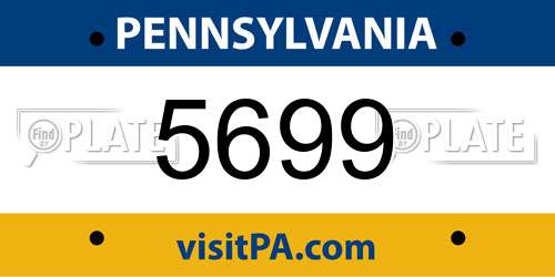 5699 Pennsylvania License Plate
