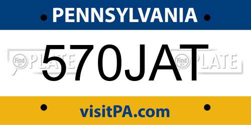 570JAT Pennsylvania License Plate