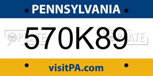 570K89 Pennsylvania License Plate