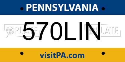 570LIN Pennsylvania License Plate