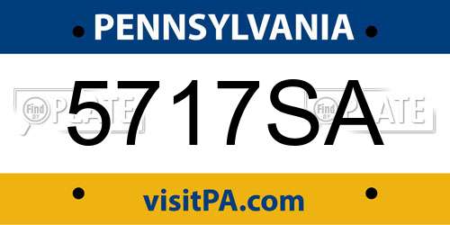 5717SA Pennsylvania License Plate