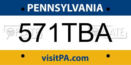 571TBA Pennsylvania License Plate