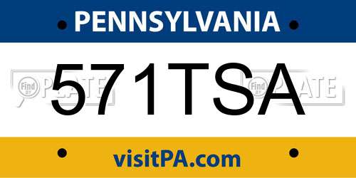 571TSA Pennsylvania License Plate