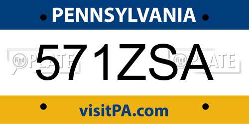 571ZSA Pennsylvania License Plate