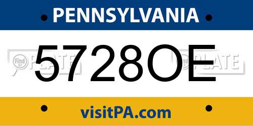 5728OE Pennsylvania License Plate