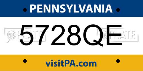 5728QE Pennsylvania License Plate