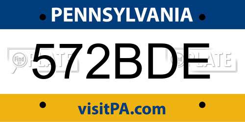 572BDE Pennsylvania License Plate