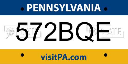 572BQE Pennsylvania License Plate