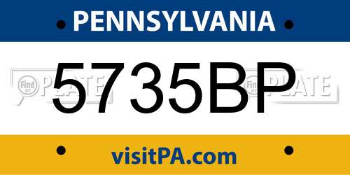 5735BP Pennsylvania License Plate