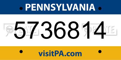 5736814 Pennsylvania License Plate