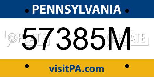 57385M Pennsylvania License Plate