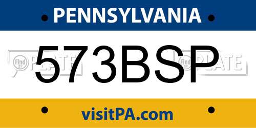 573BSP Pennsylvania License Plate