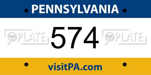 574 Pennsylvania License Plate