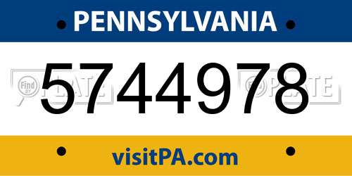 5744978 Pennsylvania License Plate