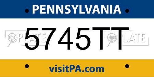 5745TT Pennsylvania License Plate