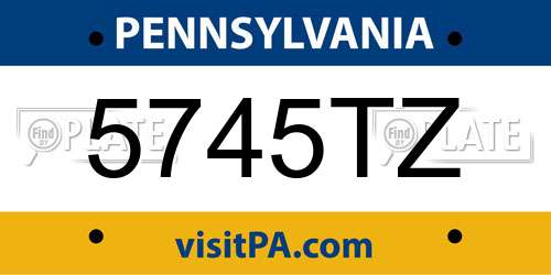 5745TZ Pennsylvania License Plate