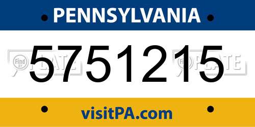 5751215 Pennsylvania License Plate