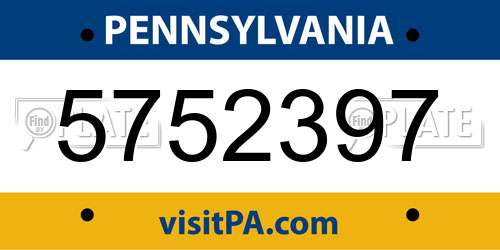 5752397 Pennsylvania License Plate