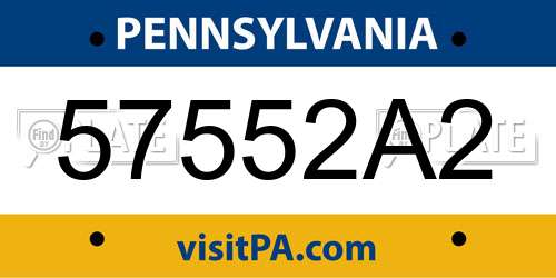 57552A2 Pennsylvania License Plate